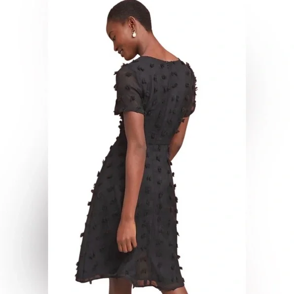 Anthropologie Sunday in Brooklyn Glenda Pom Swiss Dot A-line Black Dress - Picture 4 of 15